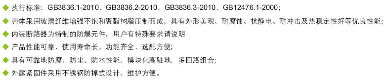 安徽丝瓜视频下载安装防爆电气有限公司BXM(D)8030系列防爆防腐照明配电箱产品特色